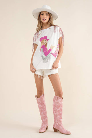 Cowgirl Fringe Sequin T-shirt