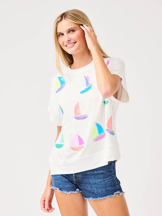 Sequin Sail Boat Shirt