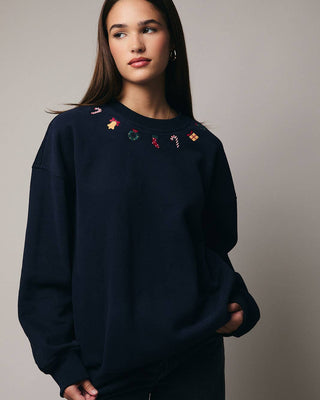 embroidered christmas sweatshirt