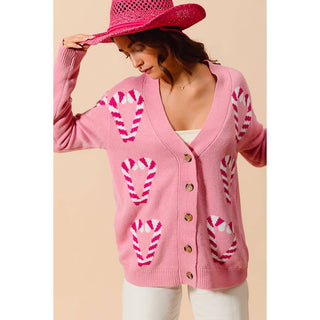 Christmas Candy Cane Cardigan ￼