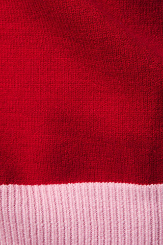 Merry Sweater with Pink Trim