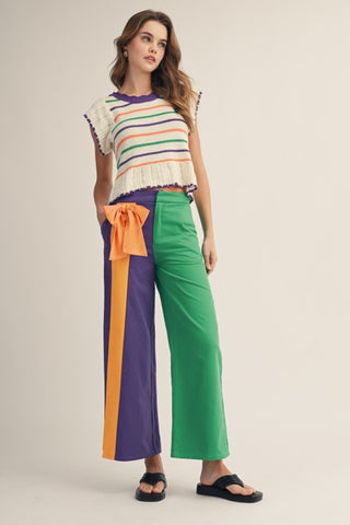 Mardi Gras Side Bow Pants