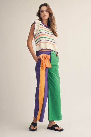 Mardi Gras Side Bow Pants