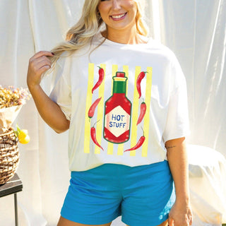 Hot Stuff on White Tee Shirt -
