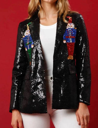 Sequin nutcracker blazer