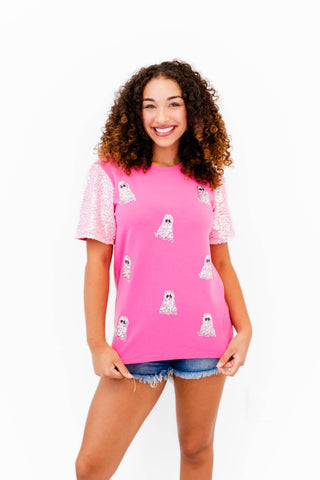 Boo Ghost Sequin Halloween Top