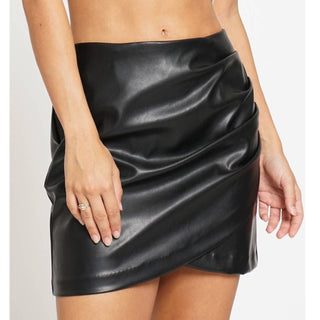 Faux Leather Black Mini Skirt 