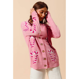Christmas Candy Cane Cardigan ￼