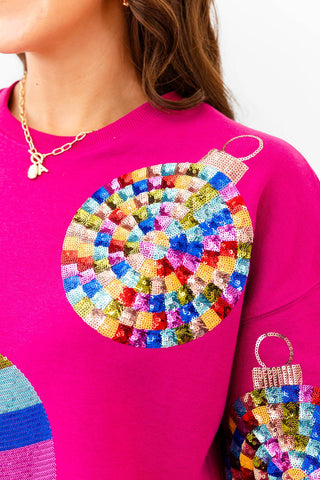 Christmas Ornaments Sequin Sweater