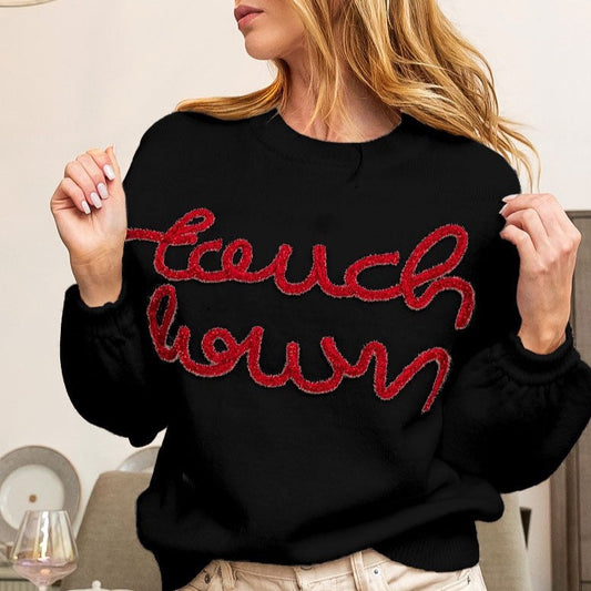 Black & Red Touch Down letters Classic Sweater