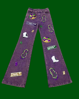 sequin mardi gras jeans