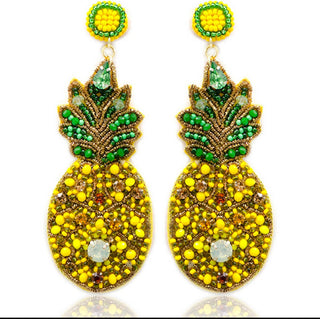 Pineapple beaded earrings 