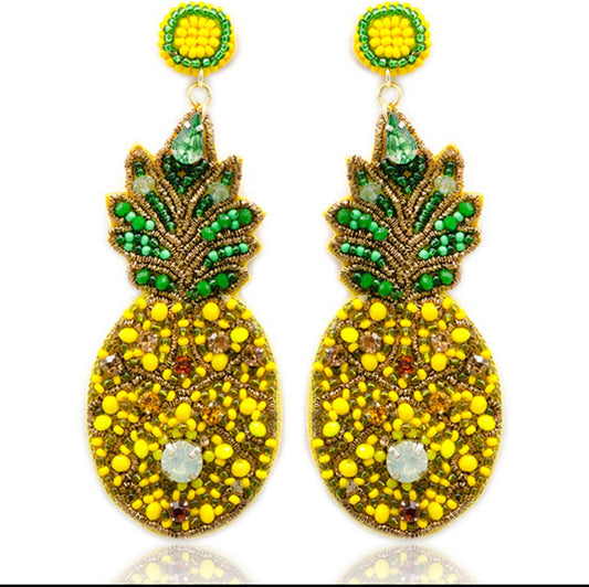 Pineapple beaded earrings