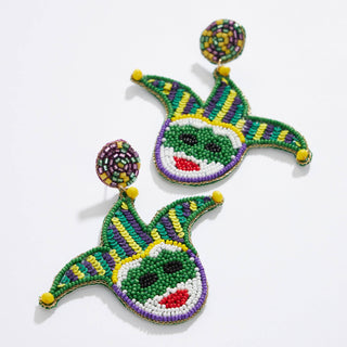 Mardi Gras Mask beaded Earrings 