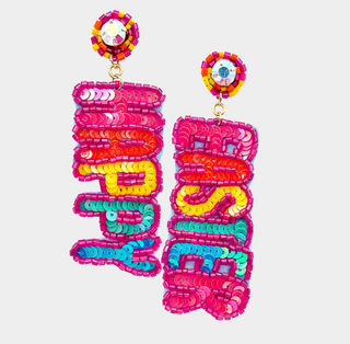 Happy Easter Sequin Earrings 